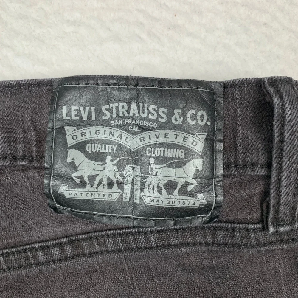 Levis 511 Slim Fit Jeans Mens 33x32 (FITS 32x31) Faded Black Dark Denim Pants